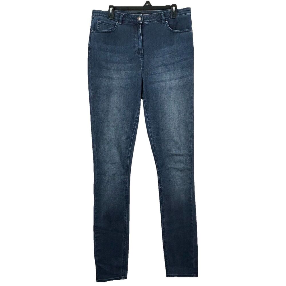 Long Tall Sally LTS US 12 UK 16 Skinny Jeans Blue Dark Wash Whiskered Casual